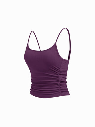 U-neckline Ruched Cami Top