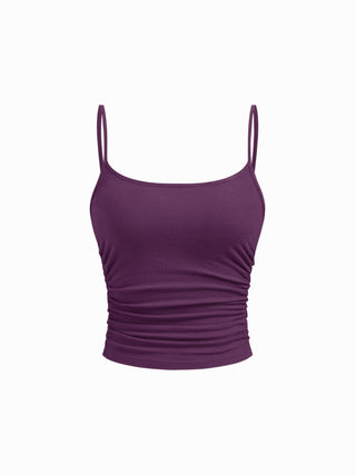U-neckline Ruched Cami Top