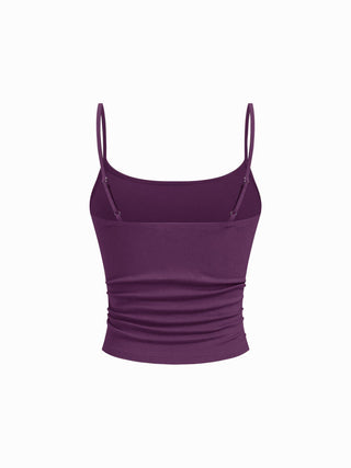 U-neckline Ruched Cami Top