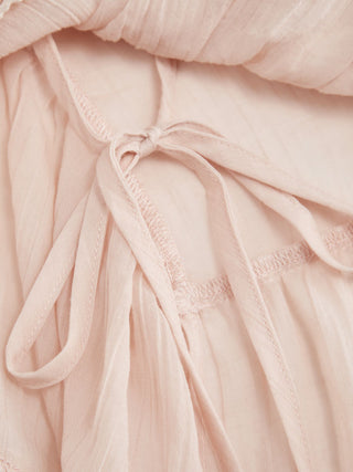 Chiffon Lace Panel Ruffle Sleeve Oversized Blouse