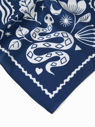 FLORAL & SNAKE SQUARE HEADSCARF