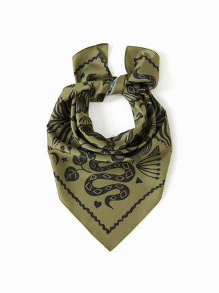 FLORAL & SNAKE SQUARE HEADSCARF