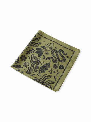 FLORAL & SNAKE SQUARE HEADSCARF