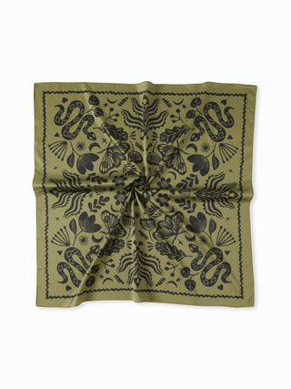 FLORAL & SNAKE SQUARE HEADSCARF