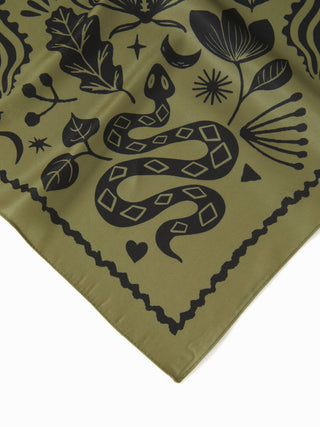 FLORAL & SNAKE SQUARE HEADSCARF