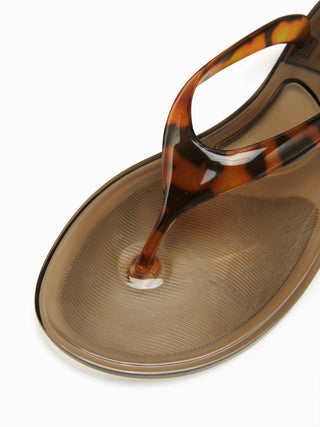 LEOPARD PRINT FLIP-FLOP JELLY SHOES