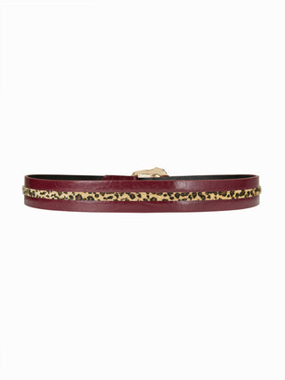 ENGRAVED LEOPARD PRINT BUCKLE BELT