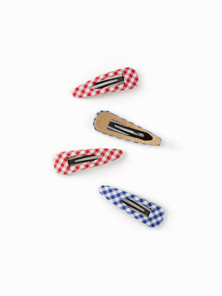 4PCS GINGHAM HAIR CLIP SET