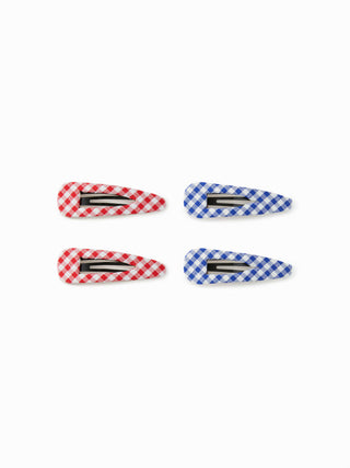 4PCS GINGHAM HAIR CLIP SET