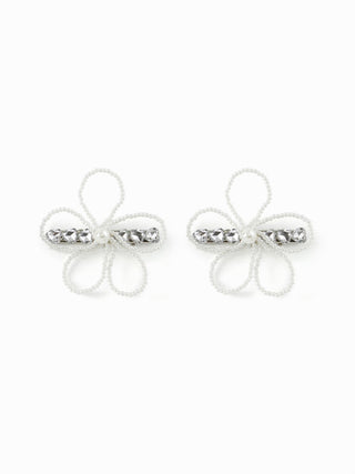 2PCS FAUX PEARL FLOWER HAIR CLIP SET