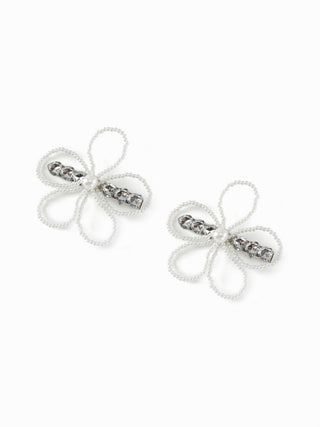 2PCS FAUX PEARL FLOWER HAIR CLIP SET