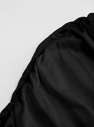 Draped Ruched Round Neckline Sleeveless Top