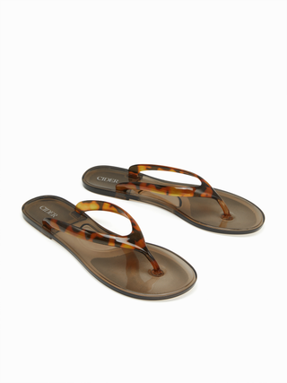 LEOPARD PRINT FLIP-FLOP JELLY SHOES