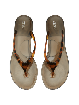LEOPARD PRINT FLIP-FLOP JELLY SHOES