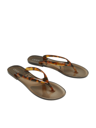 LEOPARD PRINT FLIP-FLOP JELLY SHOES