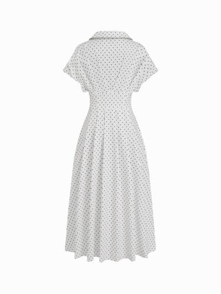Short Sleeve Draped Pocket Flared Maxi Dress