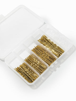ELASTIC HAIR BAND & WAVY U-SHAPED HAIR CLIP SET