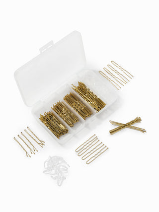 ELASTIC HAIR BAND & WAVY U-SHAPED HAIR CLIP SET