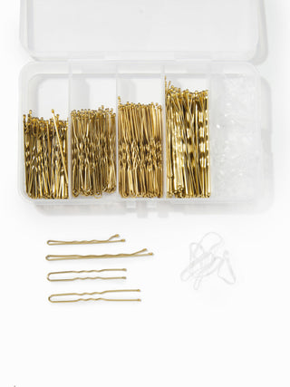ELASTIC HAIR BAND & WAVY U-SHAPED HAIR CLIP SET