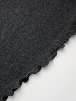 Cotton-blend Scoop Neck Ruffle Sleeve Lettuce Trim Tee