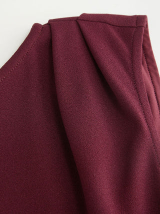 Boat Neck Ruched Belted A-line Mini Dress