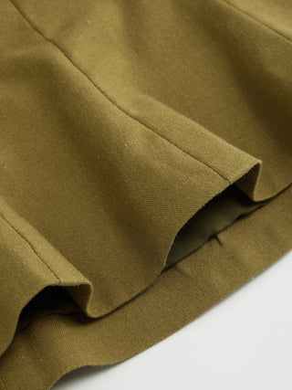 Linen-blend Square Neck Peplum Top & Mid Rise Mini Skirt Set