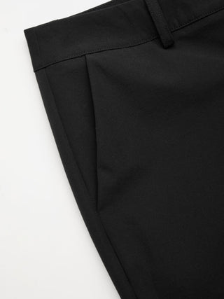 Low Rise Drawstring Split Flared Capri Trousers