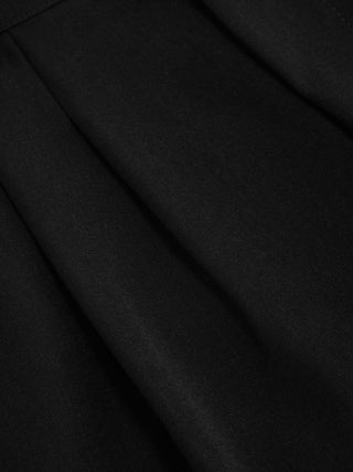 Mid Rise Pleated Wide Leg Bermuda Shorts