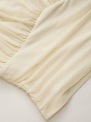 Ruched Mock Neck Draped Top