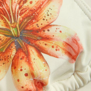 Halter Neckline Floral Triangle Tie Side Bikini Set With Cover Up Shorts
