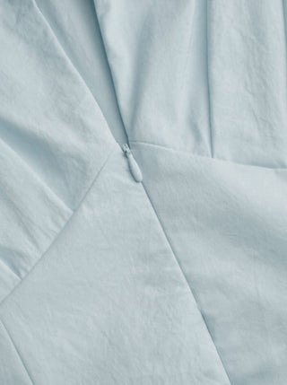 Short Sleeve Draped Pocket Flared Maxi Dress
