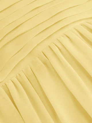 Chiffon Halter Neckline Backless A-Lined Maxi Dress