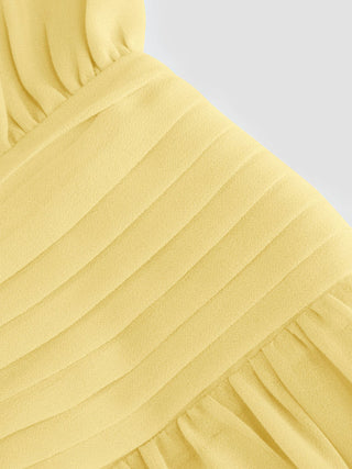 Chiffon Halter Neckline Backless A-Lined Maxi Dress