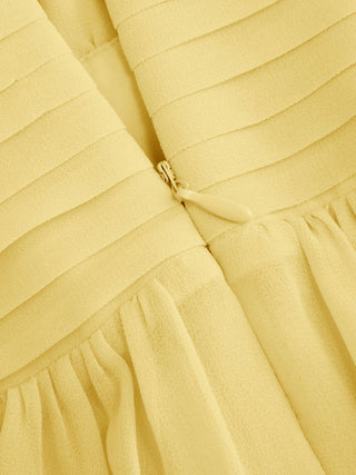Chiffon Halter Neckline Backless A-Lined Maxi Dress