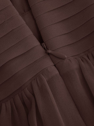 Chiffon Halter Neckline Backless A-Lined Maxi Dress