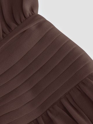 Chiffon Halter Neckline Backless A-Lined Maxi Dress