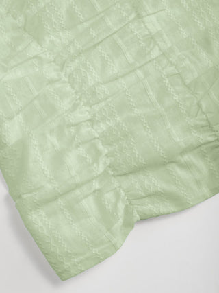 Cotton Jacquard Halter Neckline Ruched Shirred Blouse