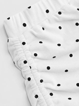Polka Dot Drawstring Crop Cami Top & Low Rise Drawstring Micro Shorts Set