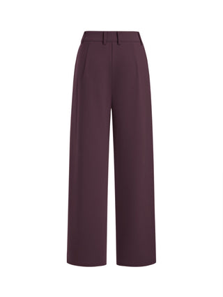 High Rise Pleated Straight Leg Trousers