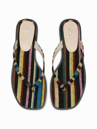 STRIPED FLIP-FLOP SLIPPERS