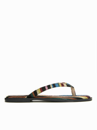 STRIPED FLIP-FLOP SLIPPERS