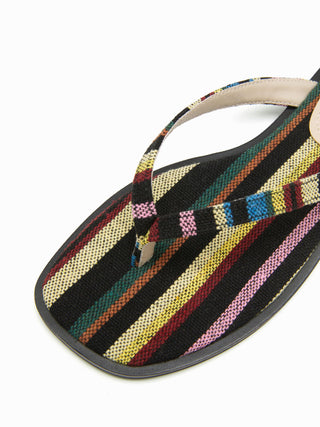 STRIPED FLIP-FLOP SLIPPERS