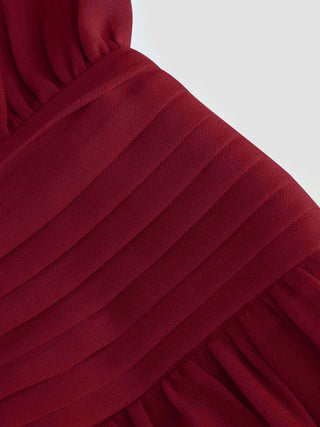Chiffon Halter Neckline Backless A-Lined Maxi Dress