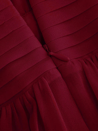 Chiffon Halter Neckline Backless A-Lined Maxi Dress