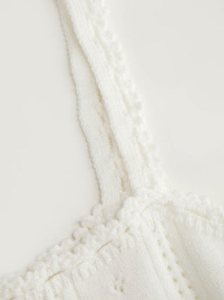 Knit Pointelle Square Neckline Cami Top