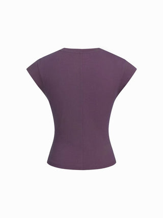 Cotton Sleeveless Ruched Tee