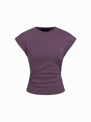 Cotton Sleeveless Ruched Tee