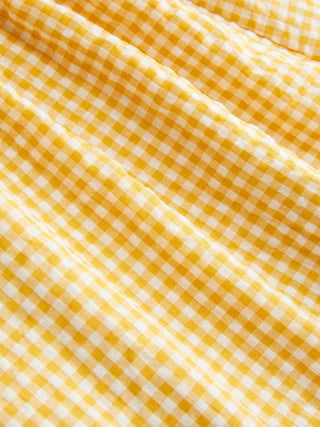 Gingham Halter Neckline Shirred Romper