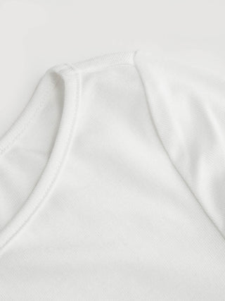 I LOVE LA Graphic Rhinestone Ruched Short Sleeve Top
