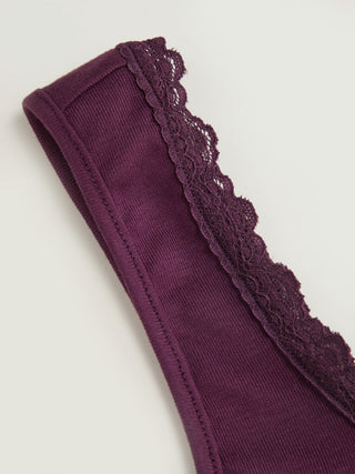 High Stretch Cotton-blend Scoop Neckline Lace Trim Tank Top
